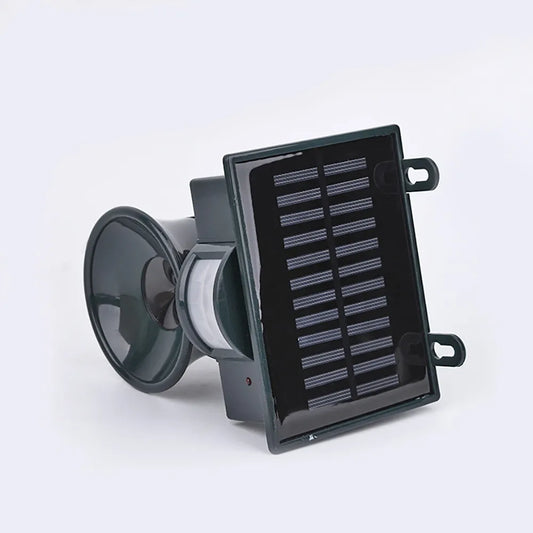 Outdoor bird repeller with smart PIR sensor. Solar powered