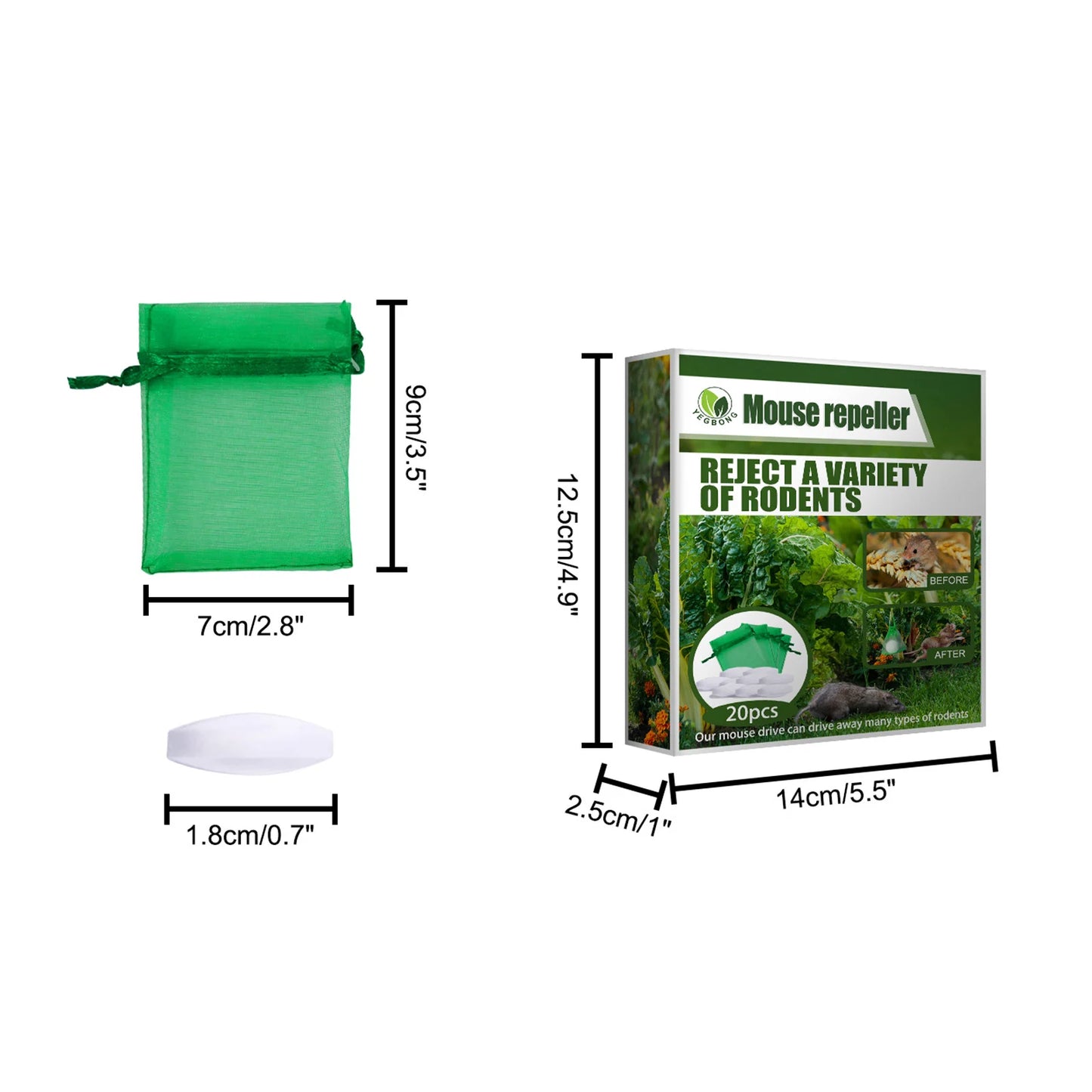 All-natural rat and mouse repellent pill packs (20 pcs)