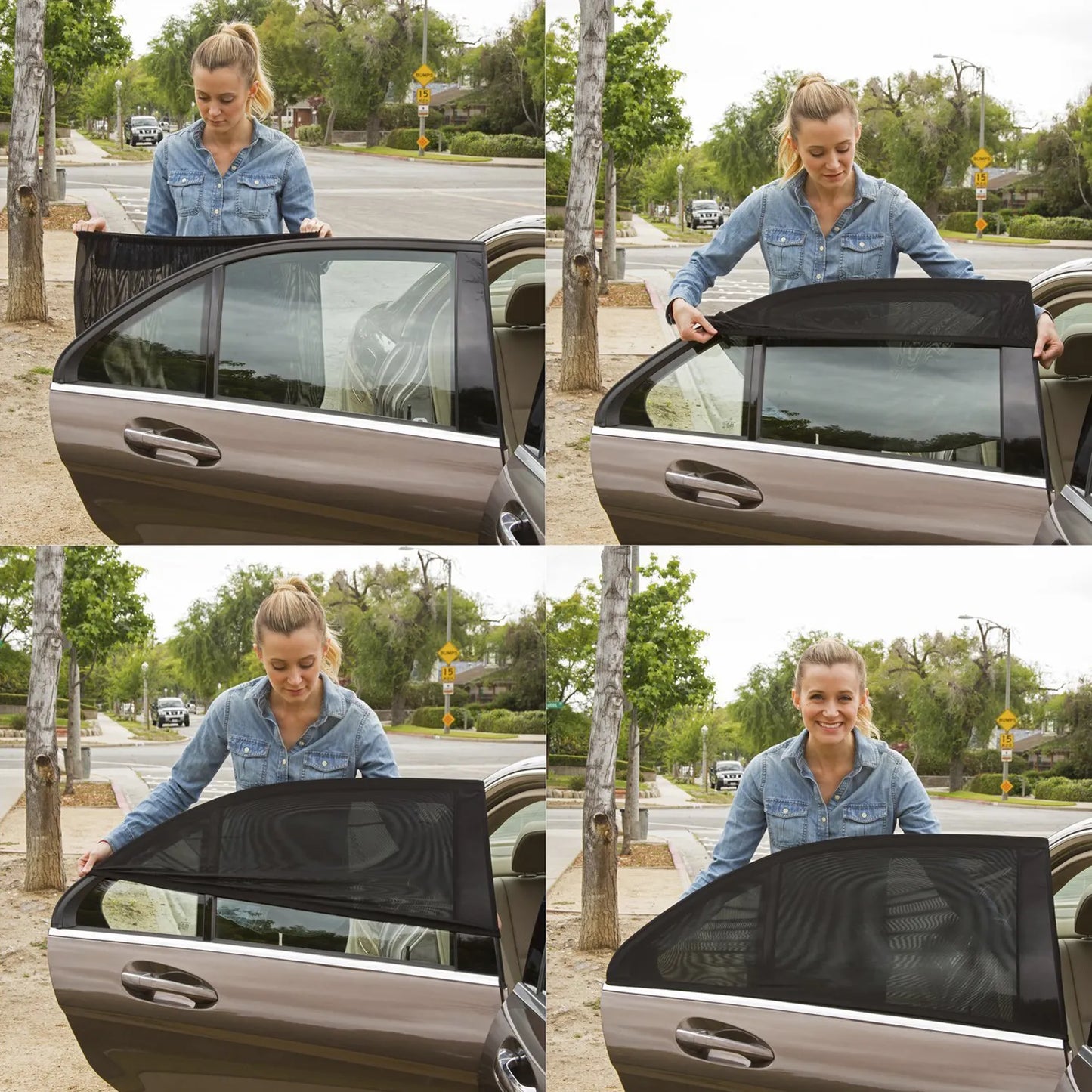 Insect net for the car windows with UV protection