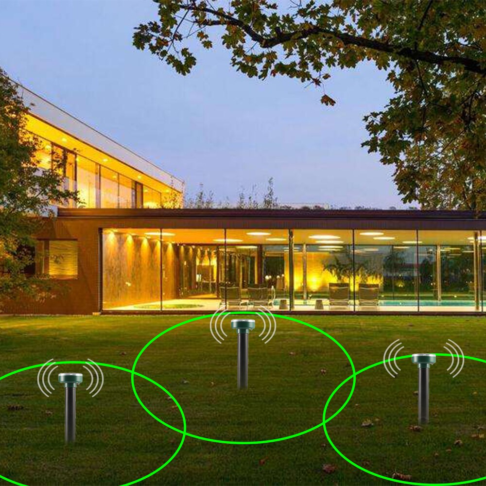 Solar powered mole deterrent